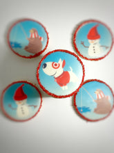 Load image into Gallery viewer, Round sugar cookies with various Target branded images printed on cookie and sugared border.